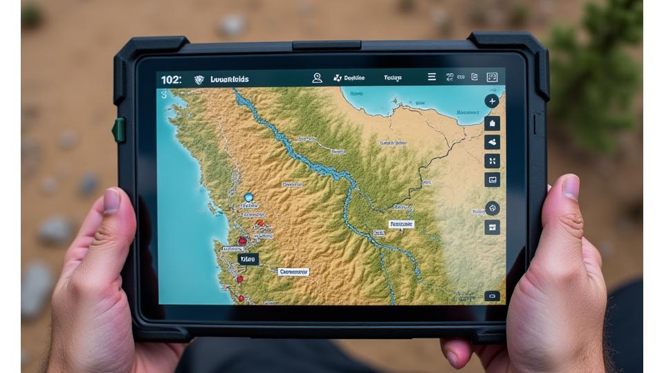 Detailed trail map showing Yukon desert routes, difficulty, and points of interest