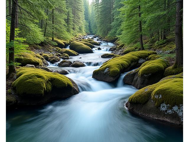A tranquil Yukon landscape with clear glacial water and a pristine forest, symbolizing environmental protection.